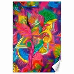 Colorful Floral Abstract Painting Canvas 24  X 36  (unframed) by KirstenStar