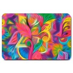 Colorful Floral Abstract Painting Large Door Mat by KirstenStar