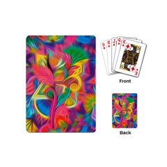 Colorful Floral Abstract Painting Playing Cards (mini) by KirstenStar