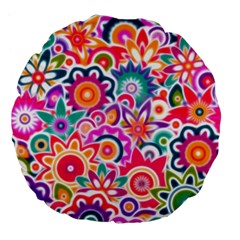 Eden s Garden Large 18  Premium Flano Round Cushion  by KirstenStar