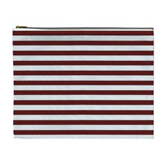 Marsala Stripes Cosmetic Bag (xl) by ElenaIndolfiStyle