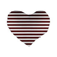 Marsala Stripes Standard 16  Premium Heart Shape Cushion 