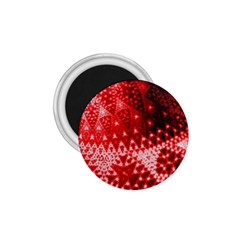 Red Fractal Lace 1 75  Button Magnet by KirstenStar