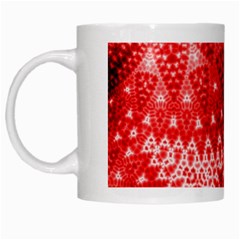 Red Fractal Lace White Coffee Mug by KirstenStar