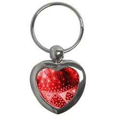 Red Fractal Lace Key Chain (heart) by KirstenStar