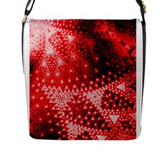 Red Fractal Lace Flap Closure Messenger Bag (l) by KirstenStar