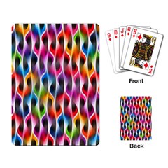 Rainbow Psychedelic Waves Playing Cards Single Design by KirstenStar