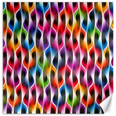 Rainbow Psychedelic Waves Canvas 12  X 12  (unframed) by KirstenStar