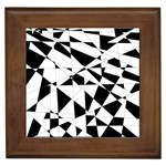 Shattered Life In Black & White Framed Ceramic Tile Front
