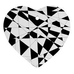 Shattered Life In Black & White Heart Ornament by StuffOrSomething