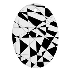 Shattered Life In Black & White Oval Ornament (two Sides) by StuffOrSomething