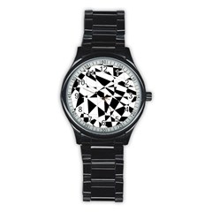 Shattered Life In Black & White Sport Metal Watch (black) by StuffOrSomething