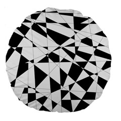 Shattered Life In Black & White Large 18  Premium Flano Round Cushion  by StuffOrSomething