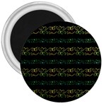 Modern Lace Stripe Pattern 3  Button Magnet Front