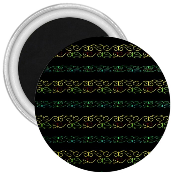 Modern Lace Stripe Pattern 3  Button Magnet