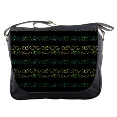 Modern Lace Stripe Pattern Messenger Bag by dflcprints