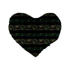 Modern Lace Stripe Pattern Standard 16  Premium Heart Shape Cushion  by dflcprints