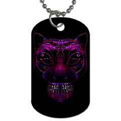 Creepy Cat Mask Portrait Print Dog Tag (one Sided) by dflcprints