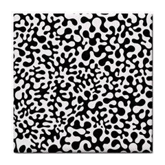 Black And White Blots Ceramic Tile by KirstenStar