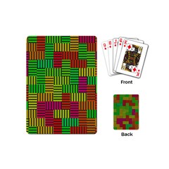 Colorful Stripes And Squares Playing Cards (mini) by LalyLauraFLM