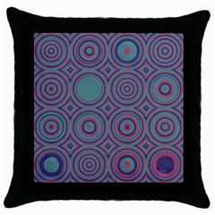 Concentric Circles Pattern Throw Pillow Case (black) by LalyLauraFLM