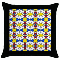 Colorful rhombus chains Throw Pillow Case (Black)