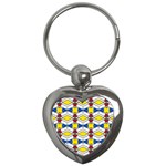 Colorful rhombus chains Key Chain (Heart) Front