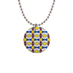 Colorful rhombus chains 1  Button Necklace