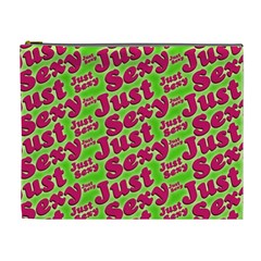 Just Sexy Quote Typographic Pattern Cosmetic Bag (xl) by dflcprints