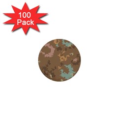 Paint Strokes In Retro Colors 1  Mini Button (100 Pack)  by LalyLauraFLM