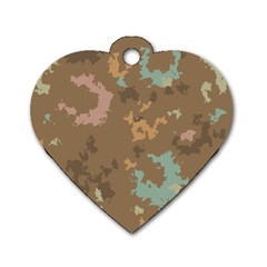 Paint Strokes In Retro Colors Dog Tag Heart (two Sides) by LalyLauraFLM