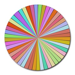 Colorful beams Round Mousepad