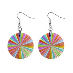 Colorful beams 1  Button Earrings