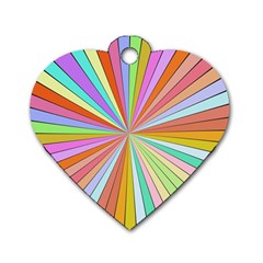 Colorful beams Dog Tag Heart (Two Sides)