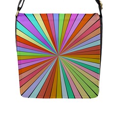 Colorful beams Flap Closure Messenger Bag (L)