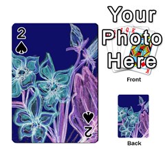 Purple, Pink Aqua Flower Style Playing Cards 54 Designs  by Rokinart