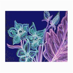 Purple, Pink Aqua Flower Style Small Glasses Cloth (2-side) by Rokinart
