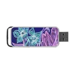 Purple, Pink Aqua Flower Style Portable Usb Flash (one Side) by Rokinart