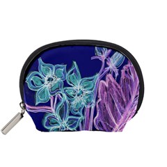 Purple, Pink Aqua Flower Style Accessory Pouches (small)  by Rokinart