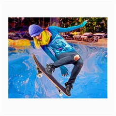 Skateboarding On Water Small Glasses Cloth (2-side) by icarusismartdesigns
