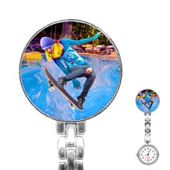 Skateboarding On Water Stainless Steel Nurses Watches by icarusismartdesigns