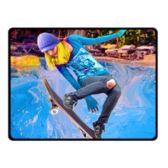 Skateboarding On Water Double Sided Fleece Blanket (small)  by icarusismartdesigns