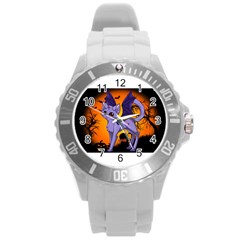 Seruki Vampire Kitty Cat Round Plastic Sport Watch (l)