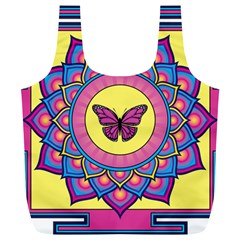 Butterfly Mandala Full Print Recycle Bags (l)  by GalacticMantra
