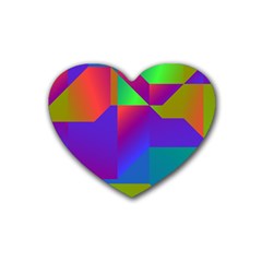 Colorful Gradient Shapes Heart Coaster (4 Pack) by LalyLauraFLM