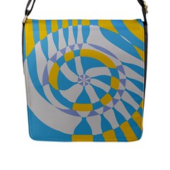 Abstract Flower In Concentric Circles Flap Closure Messenger Bag (l) by LalyLauraFLM