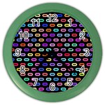 Colorful round corner rectangles pattern Color Wall Clock Front