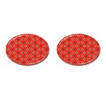 Lovely Orange Trendy Pattern  Cufflinks (Oval) Front(Pair)