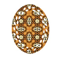 Faux Animal Print Pattern Ornament (oval Filigree)  by GardenOfOphir
