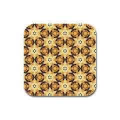 Faux Animal Print Pattern Rubber Square Coaster (4 Pack)  by GardenOfOphir